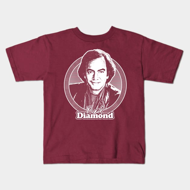 Neil Diamond // Retro 70s Fan Design Kids T-Shirt by DankFutura